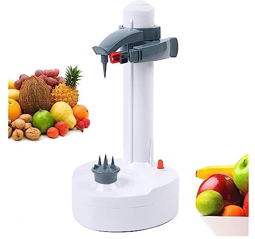 Pelador automático de manzanas, pelador eléctrico de patatas, con 3 cuchillas de repuesto para frutas y verduras de cocina