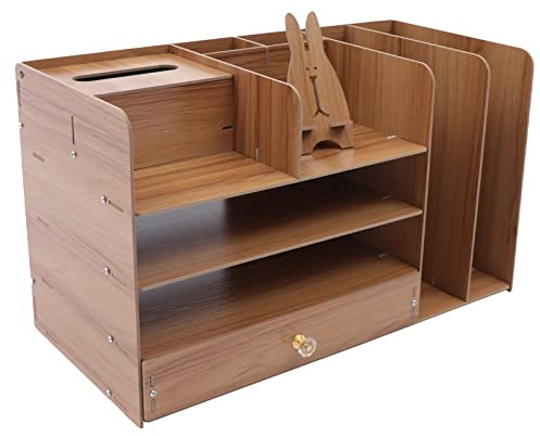 HPDTZ Schubladenbox, Dokumentenablage, Ablagefächer Stapelbar, Ablagefächer, ablage Schreibtisch Organizer büro Holz Ablage Bürobedarf Aufbewahrung 4 Schichten