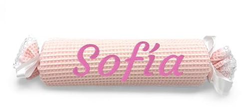 variouss Cojín Antivuelco Caramelo Waffle, Cojín en Piqué Waffle Personalizable en una Amplia (Rosa)