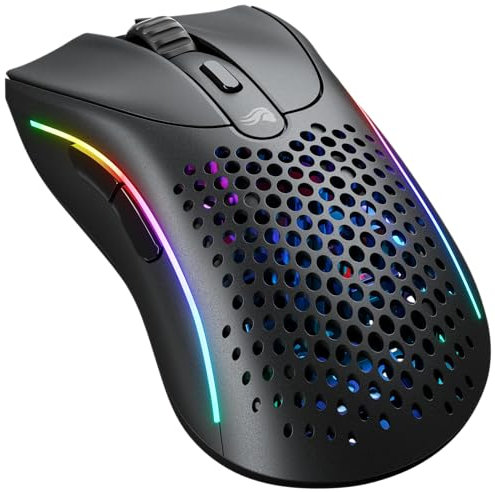 Glorious Gaming Model D 2 Wireless Gaming Mouse - Superlight 66g, up to 210 hr Battery Life, 26K Optical Sensor, 6 Programmable Buttons, Ergonomic, 80 Million Clicks, FPS, MMO, MOBA - Black