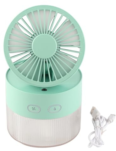 Srliya Mini Ventilador Refrigerado por Agua, Ventilador Enfriador de Escritorio Pequeño Plegable, Ventilador Eléctrico de Niebla Pulverizada ABS USB para el Hogar, Biblioteca y Oficina