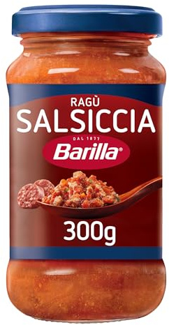 Barilla Sugo Ragù alla Salsiccia, Sugo Pronto, Senza Glutine, 300g | con Pomodori e Salsiccia italiani, Senza Glutine