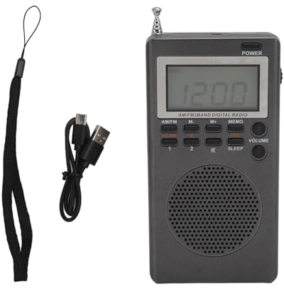 Radio Numérique AM FM Portable, Radio de Poche Alimentée par Batterie Très Sensible avec Son Clair, Mémoire de 58 Stations, Matériau ABS, pour Une Utilisation Intérieure et