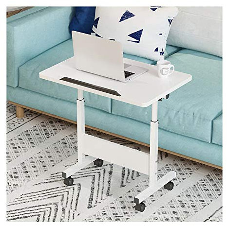 Mobiler Bett-Computertisch, Betttablett, Tagesbetttisch, Laptoptisch mit Rädern, höhenverstellbar, feststellbare Rollen, für Bettsofatisch mit Rädern über dem Bett