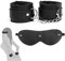 Quintrost SM Bondage Set, Manette in Pelle + Maschera per Gli Occhi Sex Toys Adulti, Giocattoli Sessuali Erotici Manette Bondage Kit BDSM per Coppie Adulte, Nero