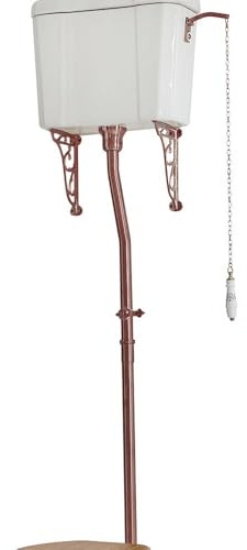Milano Elizabeth High Level Cistern Toilet WC Flush Pipe Bracket Chain Handle - Copper