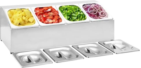 LLEZKBR Furniture select-Gastronorm Porte-conteneur en acier inoxydable 4 GN 1/6