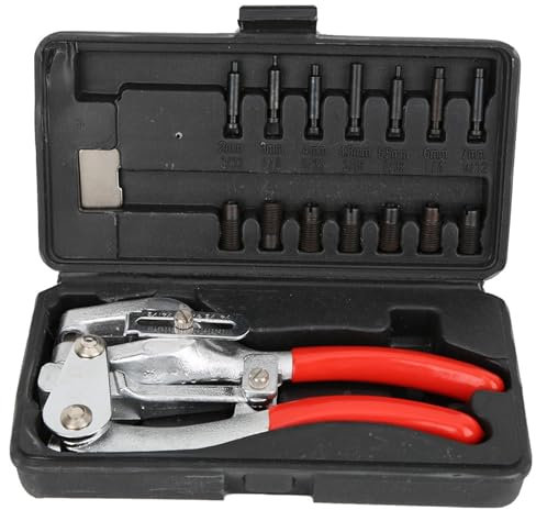 Baxnore Poinçon portatif, kit de perforation en acier au carbone, perforateur en métal, poinçon pour l'artisanat du cuir, pince à poinçonner à main