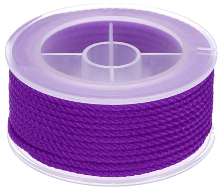 QUARKZMAN Corda per Perline in Nylon, 11m 2mm Corda Intrecciata in Nylon per Braccialetti Fai da Te Corda per Gioielli Collane, Viola Brillante