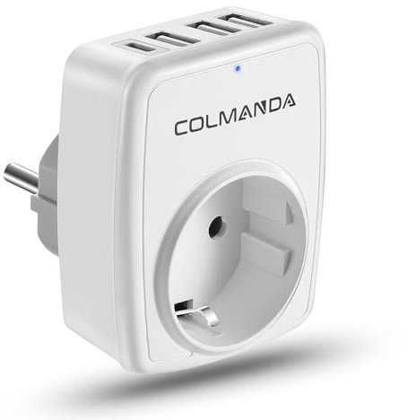 Charmofun Prise USB 3 A, adaptateur avec 3 chargeurs USB et 1 port C, 4000 W