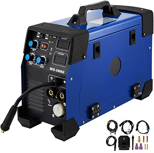 Macchina per Saldatura, 5 in 1 Mig/Mag/TIG/Flux/MMA Inverter Welder IGBT 200AP Combo Saldatrice Spot Spot Saldatore 200A