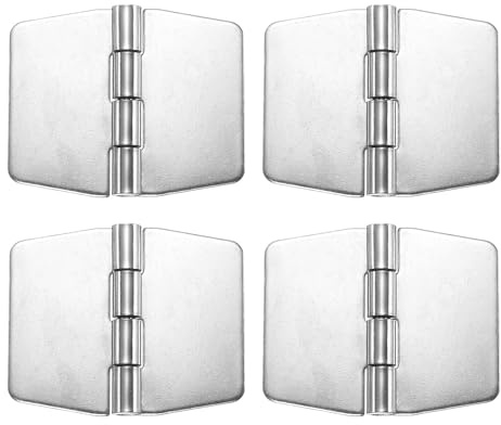 sourcing map Lot de 4 charnières soudables robustes en acier inoxydable 304 pour portes de remorque, 6,3 x 7,4 x 0,2 cm, argent