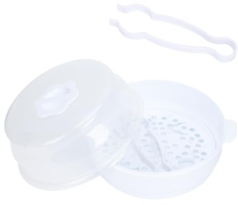 Warmhm Sterilisatorbox für Babyflaschen Flaschentrocknerhalter Behälter für Babyflaschen Produkte Mikrowelle Babyflaschenhalter Stillzubehör pp Weiß