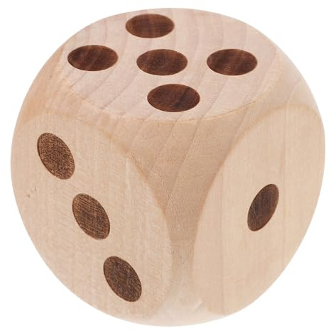 WEKAMOS Grandi Dadi in Legno Massello Vuoti Da Gioco 6 Cm, Dadi Da Cortile Artigianali Per Feste, Campeggio e Giochi Di Società Per Tutta La Famiglia
