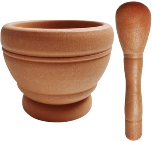 Keuyeo 1 Ensemble Mortier Pilon, Presse-ail Ménager en Bois, Presse-ail Manuel pour Gingembre, Épices, Broyeur, Presse-ail, Ustensile De Cuisine