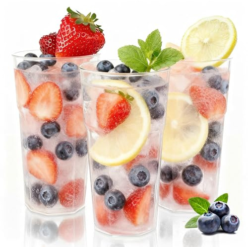 Mehrwegbecher Set 500ml, 50 Stück Wiederverwendbare Partybecher Aus Plastik, Bruchsicher Und Stapelbar, Geburtstag, Hochzeit, Gartenparty, Festival, Büro