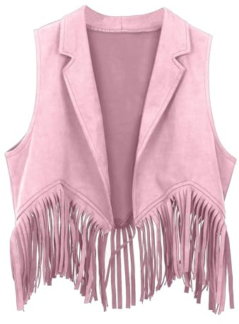 Hemden Jungen 152 Jungen Mädchen Western Cowboy Cowgirl Outfits vorne offen Fransen Weste Party Dress Up Quaste Fransen Taille Mantel Tops Kostüm T Shirt Wende Pailletten Mädchen (11-12 Years)