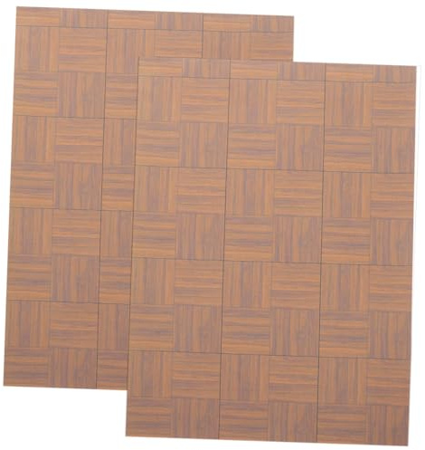 SOPOTUTU 2 Pavimenti Adesivi per Case delle Bambole in Miniatura Effetto Piastrelle Simulate Pavimentazione da Te per Interni Cucina Bagno e Soggiorno Accessori Mini Casa Realistici e