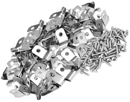 Homoyoyo 100 Ensembles Lot de Clips Aluminium pour Fixation Grillage Rigide avec Vis Serre-Fil Robuste pour Clôture Métallique et Cages Animaux Clips de Serrage Durables pour Installation