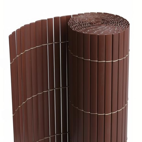 PEGANE Canisse Brise Vue en PVC Tube Plat,Clôture Protection pour Jardin terasse Balcon Coloris Marron foncée - Hauteur 80 x Longueur 300 cm 1700g/m2