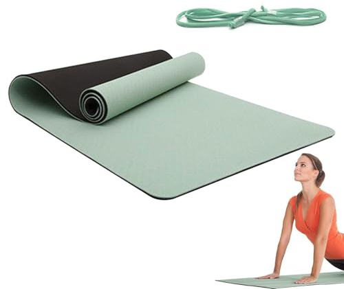 Alfombra De Yoga, Alfombra Gruesa y Ligera para Yoga | Para Sesiones de Gimnasio y Pilates - Para Pilates Entrenamiento Gimnasio Viaje Interior Exterior Mujeres Hombres