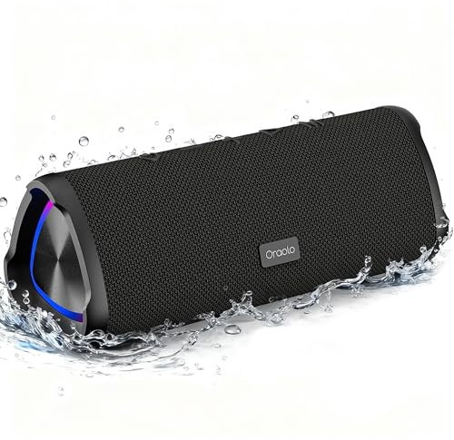 oraolo Enceinte Bluetooth Portable 6.0,Mini Enceinte Bluetooth Puissante 24W, Bluetooth Speaker 30H Autonomie, Haut Parleur Bluetooth Étanche IPX6, Appariage TWS, USB, RGB,AUX, TF Carte, Fêtes/Voyage
