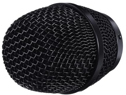 Amosfun Rejilla Protectora Metálica para Micrófono de Mano Compatible con Modelos Profesionales 3300 Paravientos de Micrófono Profesional Negro para Estudio y Ktv Repuesto