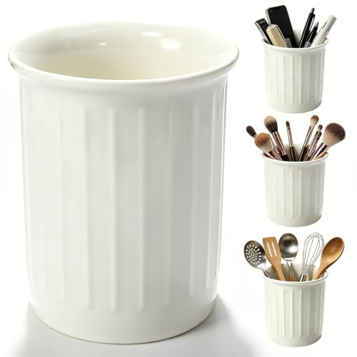 Porta Utensili da Cucina in Ceramica, 13,4 x 10,8 cm Portautensili Ceramica | Porta Mestoli in Ceramica, Portautensili da Cucina, Poggia Mestolo per Spatola, Contenitore per Utensili da Cucina