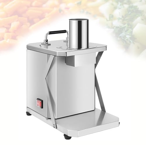 WCXTY Cortadora de Verduras Industrial-100W Cuerpo Acero,Máquina Eléctrica de Dados-Cortador Profesional para Comedor Restaurante Alta Velocidad Cubos Fruta Vegetales