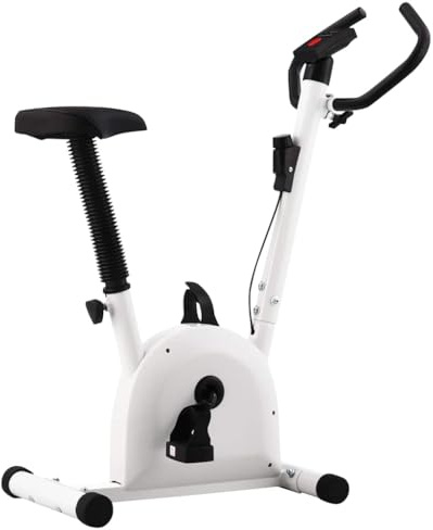 vidaXL Exercise Bike with Belt Resistance Hometrainer Home Cardio Bicycle GYM Workout Ergometer Machine Fitness Cardio Bike Sporting Equipment White