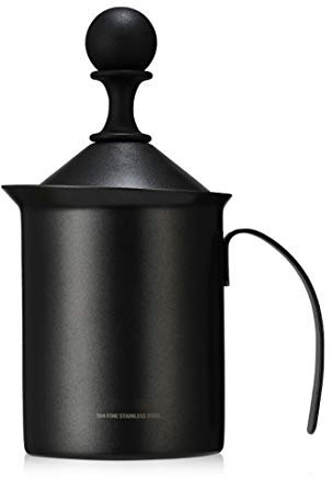 Manual Milk Frother,Stainless Steel Hand Pump Milk Foamer Milk Frothing Pitchers DIY Fancy Coffee Cream Coffee Foamer Milk Creamer for Cappuccinos Coffee Latte 200ml