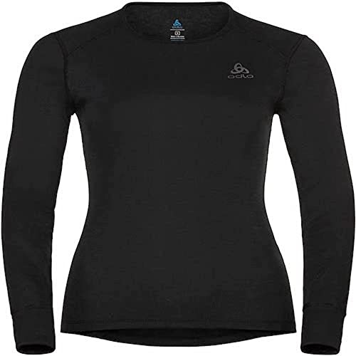 Odlo Thermounterwäsche für Damen Active Warm | Schwarz | Größe XXL | Langarm-Thermoshirt | Warme Skiunterwäsche
