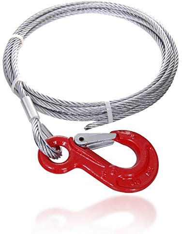 Drahtseile24 Stahlseil, Drahtseil, Seil für Seilwinde – Windenseil, Forstseil | 5mm – 10mm | 2m – 100m | Ø6mm / 400kg Nutzlast | 20m