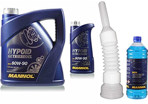 QR-Parts Set 85409852 MN8106-1 5024 MN8106-4 CT4504 5L MANNOL Hypoid Öl Getriebeöl 80W-90 API GL 4/GL 5 LS inkl. Auslaufschlauch