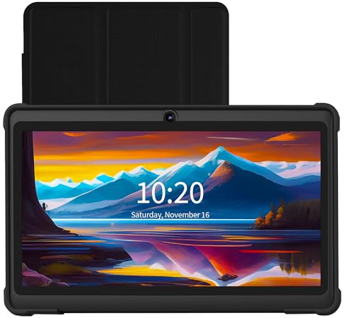 VOLENTEX 7 Inch Tablet, Quad Core Android 13 OS, 32GB ROM, WiFi, Bluetooth, Dual Camera, USB C Tablet PC, 7 Touch Screen IPS HD Display Android PAD(Black)