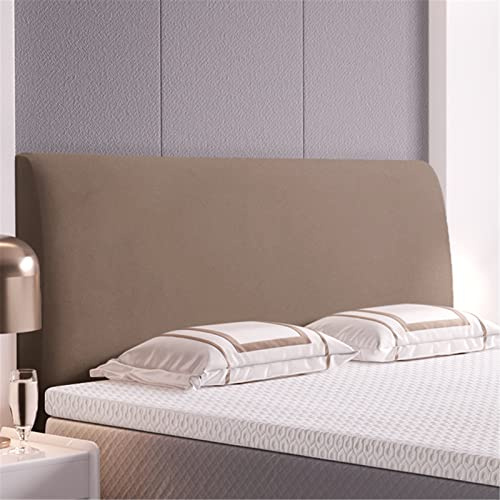 GYHH Bettkopfteil Hussen,Bett Kopfteil Bezug Husse Dehnbare, Weicher Strecken Samt Stoff 360° Rundum-Paket Staubdicht Kopfteilbezug Staubdicht Verdicken (Taupe,200-220cm (78-86in))