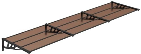 vidaXL Auvent de Porte, Auvent Marquise d'Entrée Résistante aux Intempéries, Auvent de Porche, Abri Protection contre la Pluie, Noir 358, 5x90 cm Polycarbonate