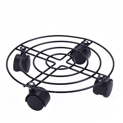 SMELEYOU Plant Stands, Plant Caddy Wheel Planter Flower Pot Mover Iron Stand Trolley on Rollers Heavy Duty for Indoor Outdoor Garden 35cm
