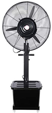Natliedop Ventilador de Atomización,Ventilador de Pie,Ventilador de Aire Exterior Comercial,Ventilador Oscilante de Alta Potencia,Ventilador Eléctrico Industrial 3 Velocidades Ajustable (Negro)