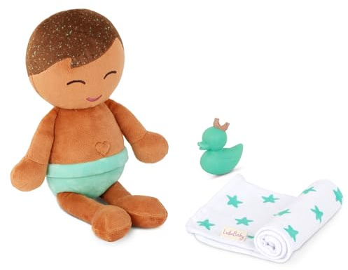 LullaBaby - Ragazzo - Bambola da bagno lavabile da 36 cm, ragazzo - Corpo in morbido peluche per un vero gioco d'acqua - Capelli castano chiaro e accessori da vasca - Bambini 2 anni +