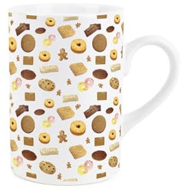 Purely Home British Biscuits Ceramic Mug - Novelty Cookie Print - Tea Coffee Gift/Present Mug