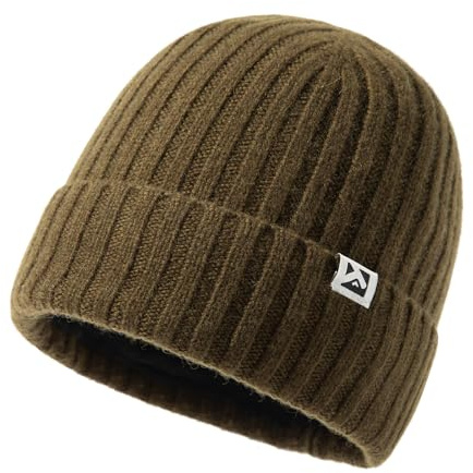 TOP-EX Merinowolle Beanie mit Fleecefutter für große Köpfe | Außenmaterial aus 100% Merinowolle mit weichem Fleecefutter für Herren und Damen ideal für Alltag Reisen und kalte Tage