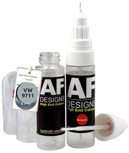 Lackstift kompatibel mit VW/Volkswagen Silbergrau 9711 schnelltrocknend + Klarlack Tufplack Autolack