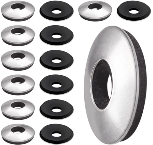 BOUMVID Arandelas de Sellado Adheridas con EPDM, 15 Piezas M6.3 x 16mm Arandela Goma Selladas con Respaldo de Neopreno Acero Inoxidable, para Tornillos Autorroscante