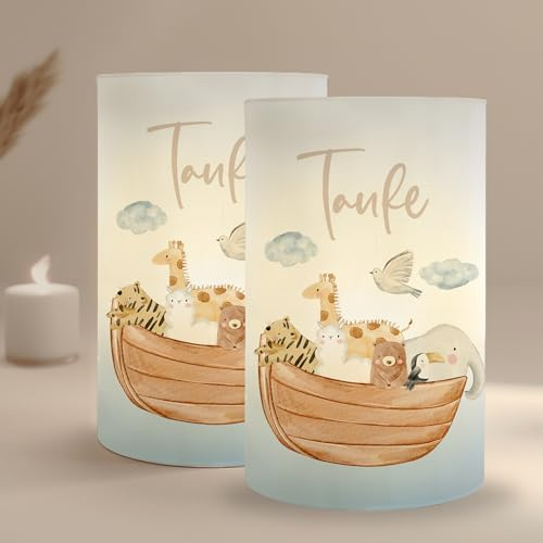 MeinBaby123 10 Stück Windlicht Windlicht Tischdeko Taufe Mädchen Junge Meine Taufe Deko Bogen Deko (Taufbogen)