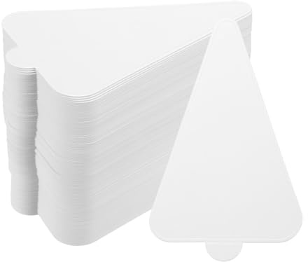 sourcing map 200pcs Mini Cake Boards, Mousse Cake Cardboards Triangle Cake Bases Plates Cupcake Dessert Displays Base Tray for Cupcakes, Cakes, Pastries, Dessert Base - Grease Proof (White)