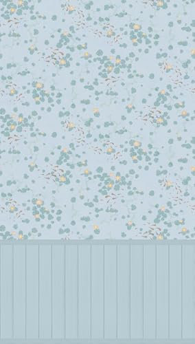 A.S. Création Carta da parati per cameretta dei bambini, Lilly & Luis, resistente tessuto non tessuto, effetto ninfee, 8,80 m x 0,53 m, multicolore, turchese, Made in Germany – 770731