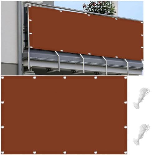 Tenda a Vela Ombreggiante Impermeabile Rettangolare 3 x 4 m Protezione Solare, Antivento Vela Ombreggiante Tenda a Vela Ombreggiante Impermeabile per Giardino, Balcone, Rosso Ruggine