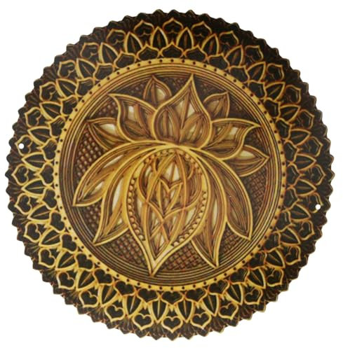 Vaguelly Metall Wanddeko Mit Mandala Muster Runde Wanddekoration Aus Metall Innenraum Wandkunst Hängende Verzierung Für Wohnzimmer Und Schlafzimmer