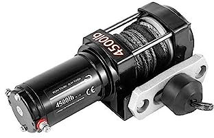 Cabrestante eléctrico de 4500LBS y 12V for remolque de coche sintético de 4x4 y 42,6 pies, correa de remolque con Control inalámbrico, ATV, camión todoterreno Para principiantes (hágalo usted mismo)